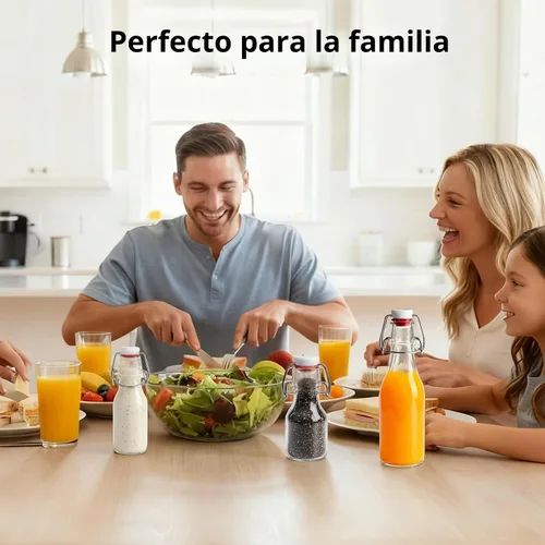 Vista 7 de Ruckae Paquete de 24 botellas de vidrio con tapa abatible de 4 onzas con tapas, botella de vidrio abatible de Kombucha Coquito para jarabe, extracto