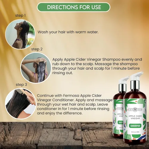 Vista 6 de FERMOSA Champú - Aclarador y nutritivo, hidratante y limpiador, reduce la picazón del cuero cabelludo y el encrespamiento, anti caspa, sin sulfato