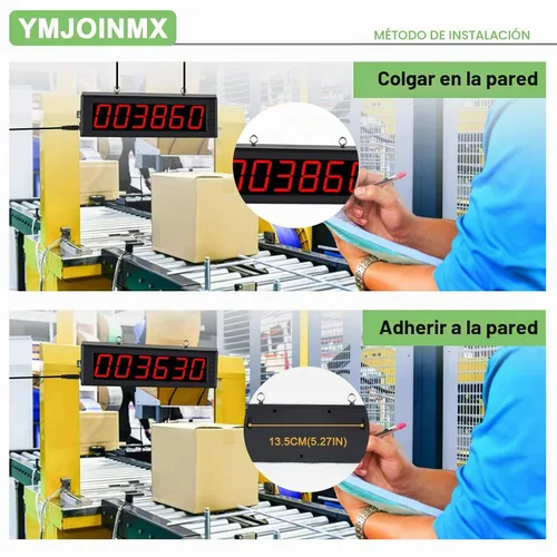Vista 6 de Contador digital LED con sensor infrarrojo, pantalla roja de 1.5