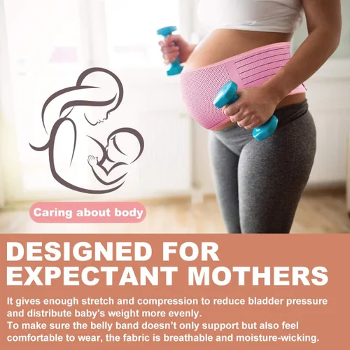 Vista 10 de SIYWINA Cinturón de maternidad Cinturón de apoyo para embarazo, banda de apoyo abdominal, correa de apoyo abdominal para el vientre y la espalda