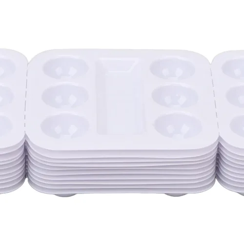 Vista 8 de Soporte de tinta, 30 unidades, bandeja de vaso de tinta desechable, bandejas de pigmento de tinta de plástico, soporte para tinta de cejas, vasos