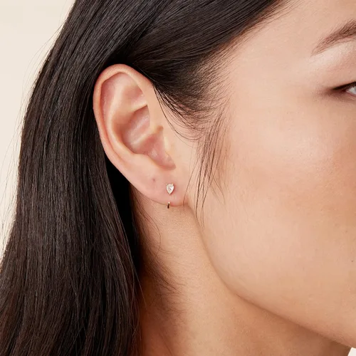 Vista 4 de PAVOI Aretes de aro de plata de ley 925, hipoalergénicos, minimalistas, para cartílago