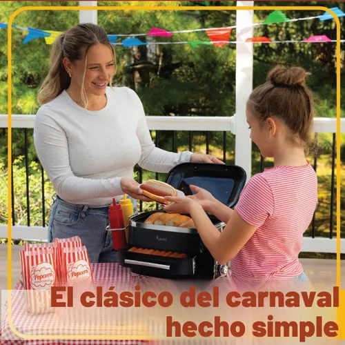 Vista 7 de Kusini Vaporizador de Perros Calientes con Calentador de Moños, 24 Perros Calientes y 12 Moños - Vaporizador Eléctrico de Alimentos para Cocinar