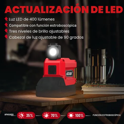 Vista 6 de Inversor de corriente Azocek de 220 W compatible con batería Milwaukee