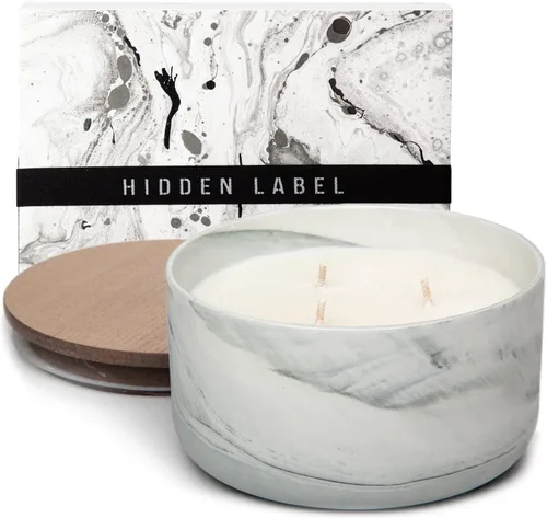 Vista 11 de Hidden Label Velas de soja perfumadas, Vela grande de 12oz Mango Guava en frasco de cerámica colección Lava, Regalos hermosos para cumpleaños