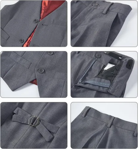 Vista 46 de Conjunto de chaleco para niños, trajes formales, trajes de boda, ropa de vestir