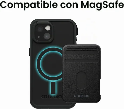 Vista 8 de OtterBox FRē Series - Funda impermeable con MagSafe (diseñada por LifeProof) para iPhone 14 Plus, color negro