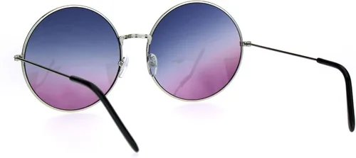 Vista 4 de Anteojos de sol redondos, grandes, clásicos, estilo Joplin hippie, lentes circulares