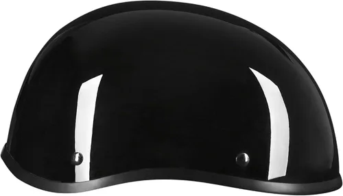 Vista 2 de Casco de media cara para motocicleta con diseño de calavera y crucero, aprobado por DOT Brillo negro