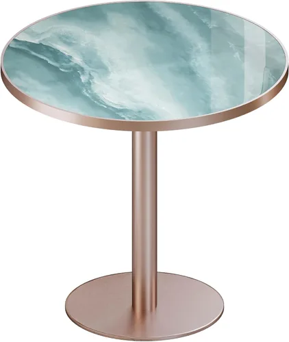 Vista 25 de SSLine - Mesa de comedor cuadrada de piedra sinterizada para 2, mesa
