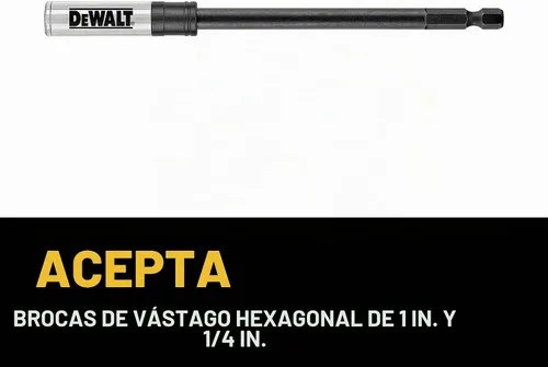 Vista 4 de DEWALT Extensión de soporte para brocas, lista para impactos, 6 pulgadas (DWA6HLDFT)