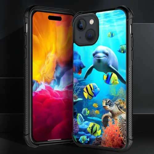 Vista 234 de Funda compatible con iPhone 15, diseño de elefantes africanos, diseño increíble a prueba de golpes, antiarañazos, carcasa trasera de policarbonato