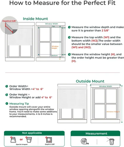 Vista 6 de Allesin Persianas enrollables motorizadas – Persianas inteligentes recargables con control remoto y motor silencioso, rieles de aluminio