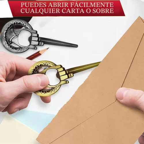 Vista 8 de Abrebotellas de mano, 2 piezas, tamaño de bolsillo, bronce y plata, aleación de zinc