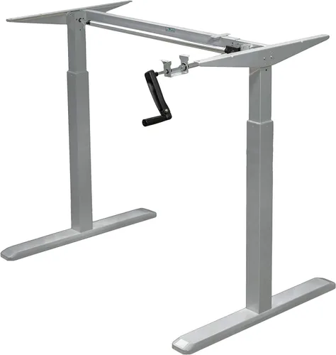 Vista 8 de Marco de escritorio con manivela ajustable, mesa no incluida, altura máxima de 48.56 pulgadas, color negro