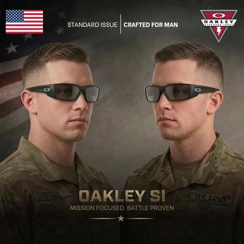 Vista 7 de Oakley Standard Issue SI FUEL CELL USA FLAG Collection Sunglasses With Kit Marco negro mate Lente gris