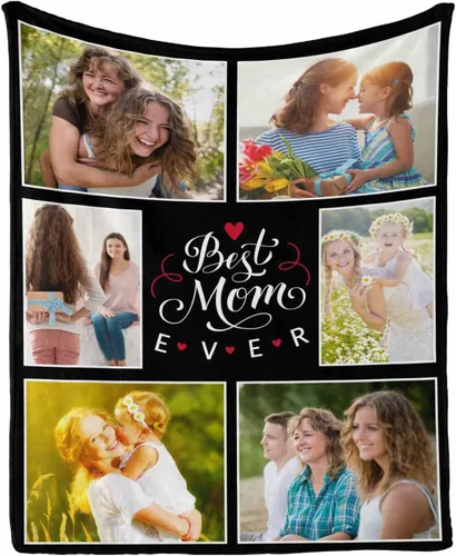 Vista 11 de InterestPrint Regalos personalizados para mamá, manta personalizada con fotos y fotos familiares, regalos de cumpleaños para el día de la madre