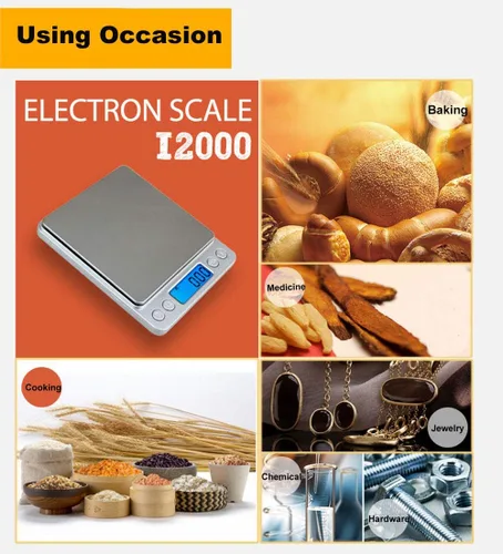 Vista 9 de Báscula digital de cocina, báscula de cocina multifunción de acero inoxidable de alta precisión, pantalla LCD retroiluminada, pequeña báscula