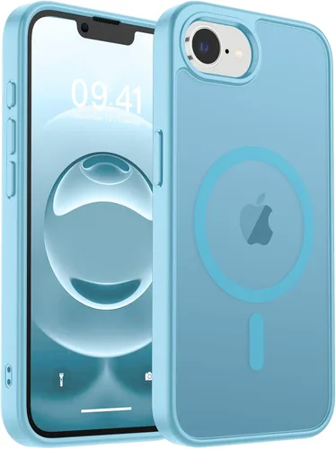 Vista 33 de zapica Funda magnética para iPhone Air, con protector de pantalla de vidrio templado, compatible con MagSafe, translúcida mate, a prueba de golpes