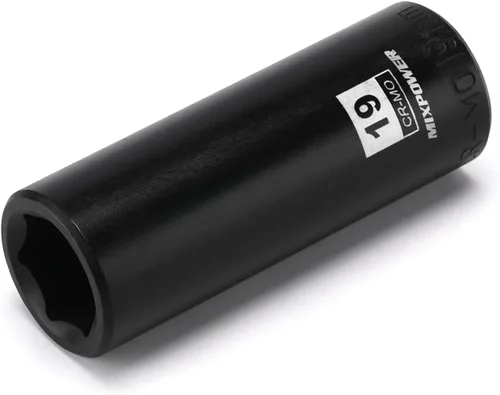 Vista 19 de Zócalo de impacto poco profundo de 1/2", CR-MO, 1-1/4", 6 puntos, diseño de esquina de radio, tuerca de eje de grado de impacto para fácil extracción