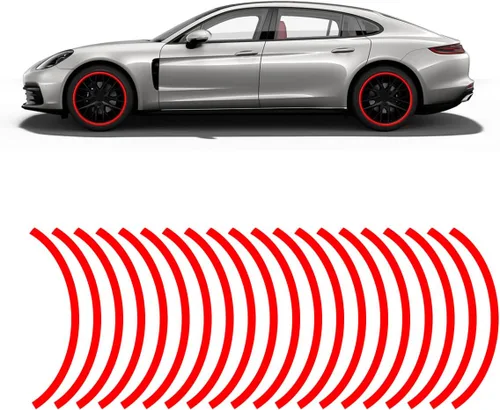 Vista 10 de 16 piezas de calcomanías reflectantes de 17 a 19 pulgadas para llantas de automóvil, cintas decorativas para llantas de automóvil, calcomanías