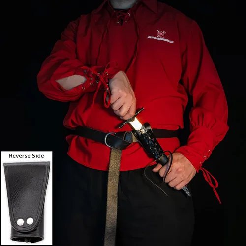 Vista 4 de Armory Replicas™ - Funda de daga de cuero genuino - Rana espada ajustable de inspiración medieval para armas pequeñas
