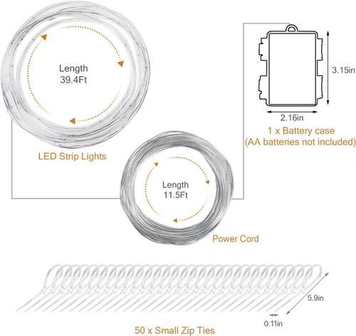 Vista 7 de Luces LED para cama elástica, luces con control remoto para borde de cama elástica de 8 pies, 16 colores que puedes cambiar tú mismo, impermeables