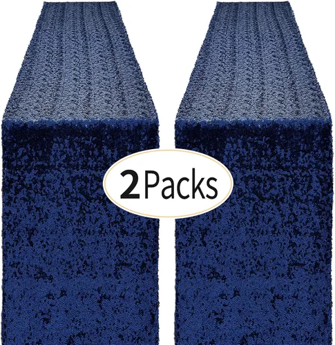 Vista 55 de Pufogu - Camino de mesa de lentejuelas brillantes de 12 x 72 pulgadas para fiestas de cumpleaños, decoración de bodas, despedidas de soltera