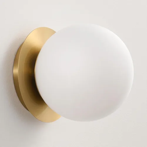 Vista 9 de Aplique de Pared Moderno de Latón con Forma de Globo: Lámpara de Pared Montada en Interiores Moderna de Mediados de Siglo Dorada de 6" - Pequeños