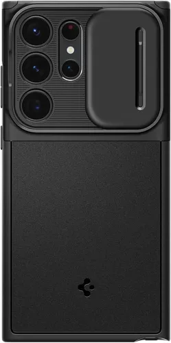 Vista 4 de Spigen Optik Armor - Funda diseñada para Galaxy S23 Ultra (2023) [protección de grado militar], color negro