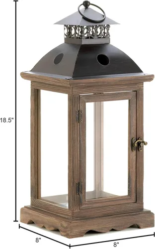 Vista 9 de Accent Plus 57071754 - Farol de vela grande con encanto rústico, sin tamaño, color marrón