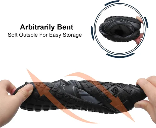 Vista 6 de L-RUN Zapatos de agua descalzos para mujeres y hombres, calcetines acuáticos atléticos, para senderismo, deportes acuáticos, zapatos para natación