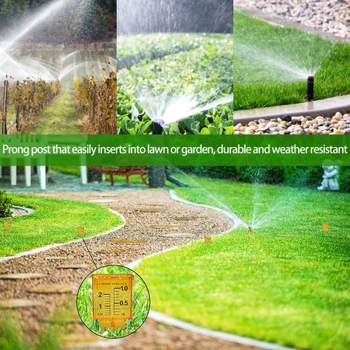 Vista 5 de Medidor de lluvia transparente, medidor de agua reutilizable para jardín, herramienta de medición de agua al aire libre, instrumento de medidor