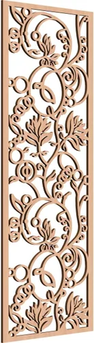 Vista 180 de Caspian Paneles de pared de madera con calado decorativo perforado, 9 3/8 pulgadas de ancho x 24 3/8 pulgadas de alto x 1/4 de alto, cereza