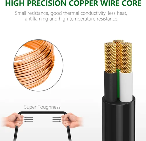 Vista 4 de K KASONIC - Cable de extensión para exteriores de 25 pies, enchufes con tomas de 3 salidas espaciadas uniformemente, 16/3 SJTW a prueba