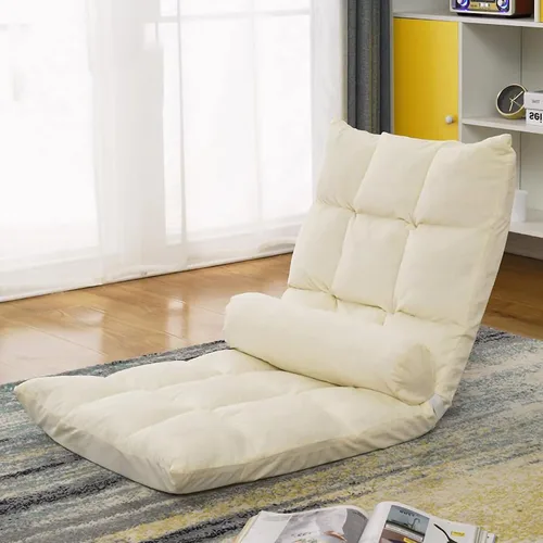 Vista 7 de plplaaoo Silla plegable con respaldo para sofá, sofá, verde, estilo moderno, plegable, acero aleado, algodón, verde sólido, portátil