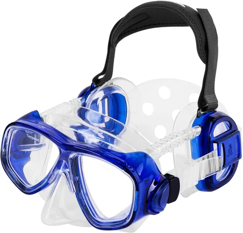 Vista 4 de IST Máscara de buceo ProEar con cubiertas herméticas para las orejas Negro