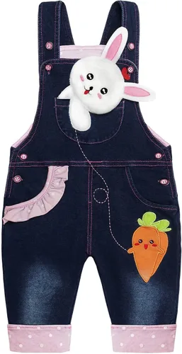 Vista 6 de KIDSCOOL SPACE Bebé Algodón 3D Dibujos Animados Suave Tejidos Vaqueros Monos