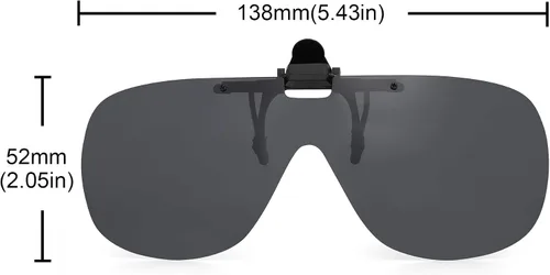 Vista 2 de JM Lentes de sol polarizados con clip sin marco, abatibles, de una pieza, para gafas graduadas