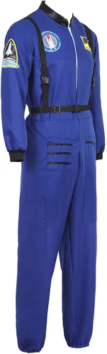 Vista 2 de Disfraz de astronauta para hombre, traje de hombre espacial, traje de piloto, traje de prisionero, disfraz de Halloween para adultos
