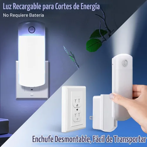 Vista 4 de Luz LED 4 en 1 para corte de energía en el hogar, luz blanca, paquete de 6 Blanco