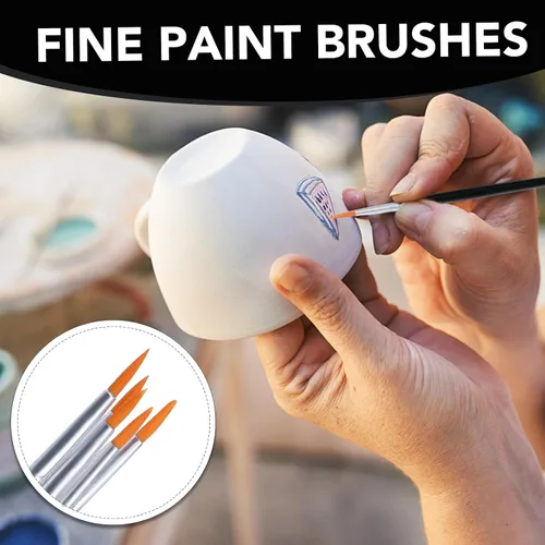 Vista 4 de AROIC Pinceles de Pintura Pequeños al Por Mayor, 110 Piezas de Pinceles de Pelo de Nailon Negro con Juego de Pinceles de Pintura Acrílica de Punta