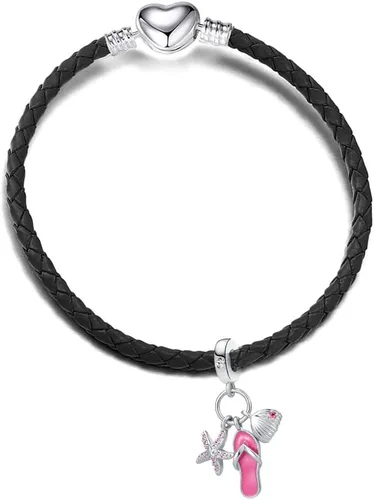 Vista 3 de Abalorio colgante de tortuga con diseño de estrella de mar y concha de mar para niñas y mujeres