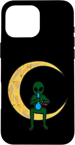 Vista 19 de iPhone 16 Alien Smoking Bong High Moon Cool Weed CBD Cannabis Gift Case