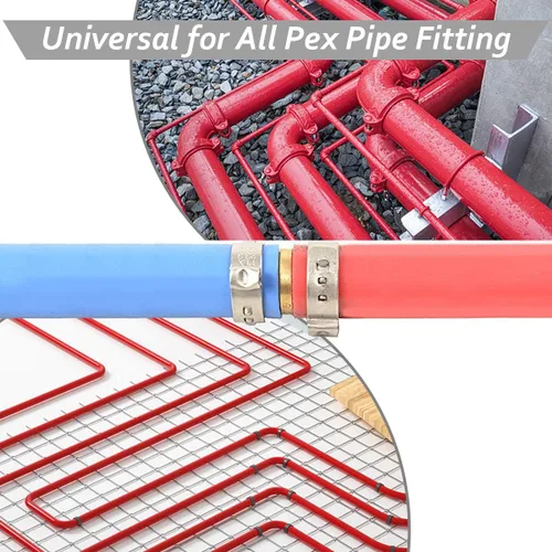 Vista 6 de Paquete de 50 anillos de abrazadera PEX de 1 pulgada, accesorios Pex de acero inoxidable, abrazaderas de compresión para conexiones de tubería PEX