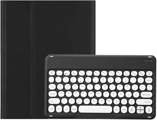 Vista 12 de Bonita funda de teclado compatible con iPad de 9ª, 8ª, 7ª generación de 10.2 pulgadas, Air 3ª generación/Pro de 10.5 pulgadas, funda de teclado rojo