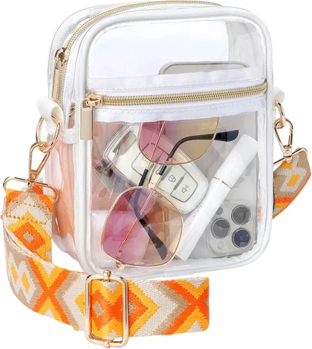 Vista 25 de PACKISM Bolsa transparente para eventos de estadio – Monederos pequeños transparentes para mujer, bolsa bandolera para conciertos y eventos