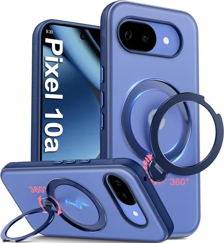 Vista 8 de Oneagle Soporte magnético giratorio de 360° para Google Pixel 10a funda translúcida [compatible con MagSafe], funda delgada mate para teléfono Pixel