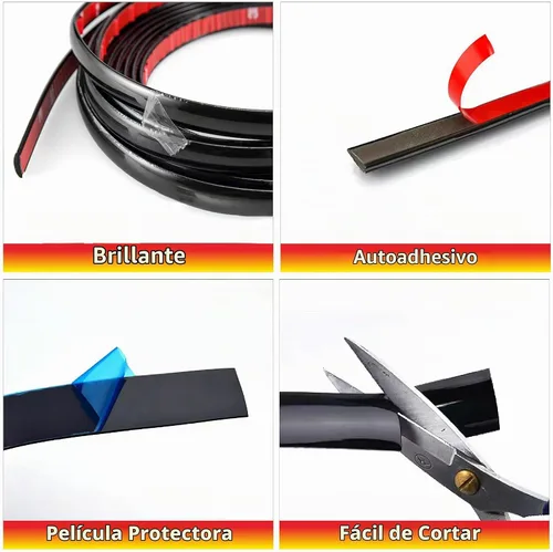 Vista 4 de 25 pies de ancho: 1/4 pulgada [6 mm] Moldura de auto universal para exterior e interior de coche, ventana, puerta, parachoques, lateral del cuerpo
