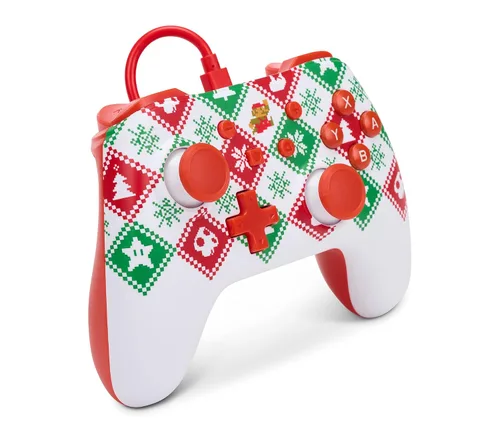 Vista 2 de PowerA Wired Controller for Nintendo Switch - Mario Holiday Sweater